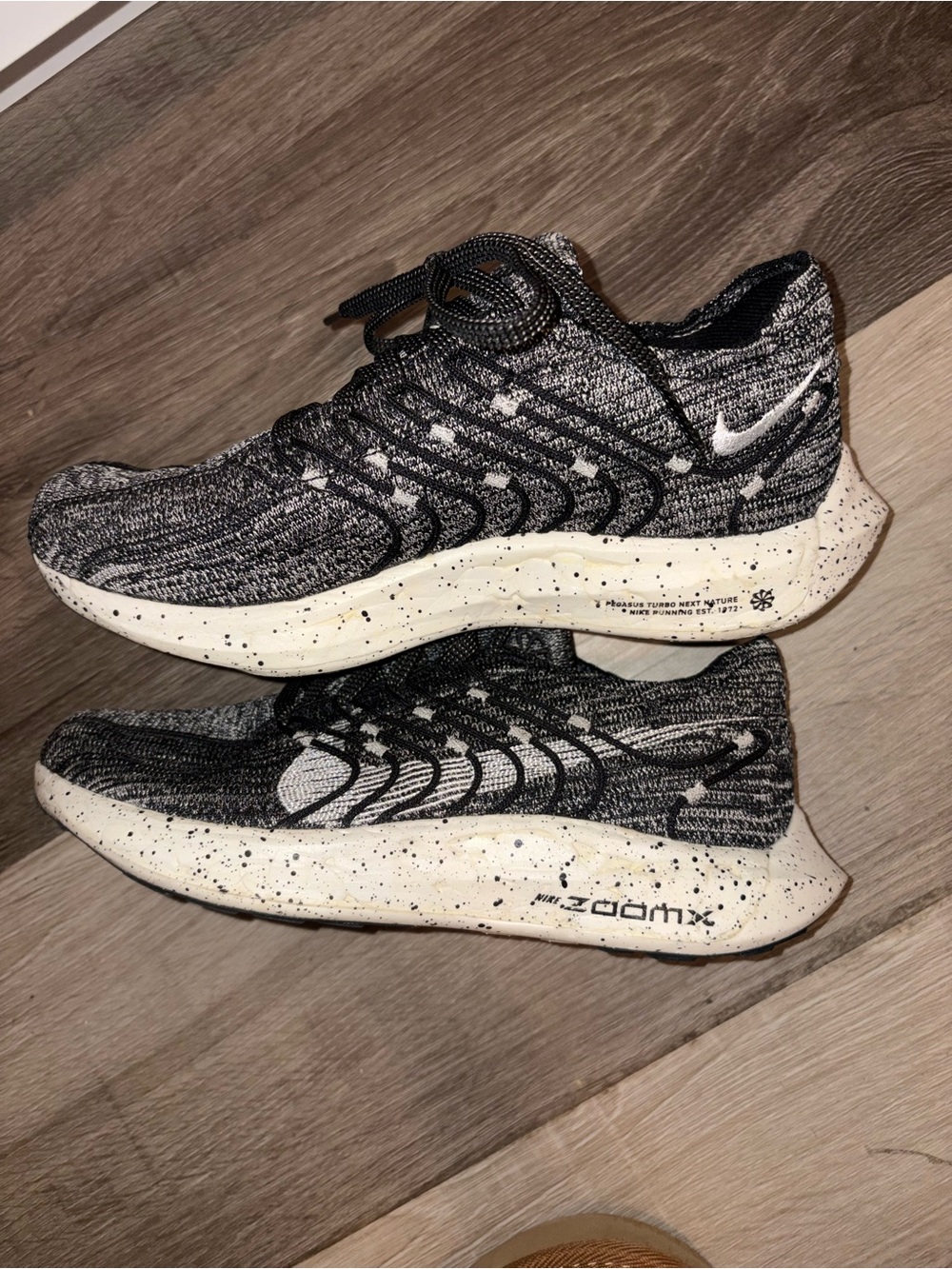 Nike Black and White Speckled ZoomX Knit Running Sneakers